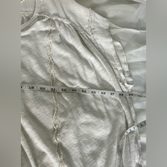 Free People Aster Henley Oversized Boho White Short Sleeved Top Medium - Picture 9 of 13